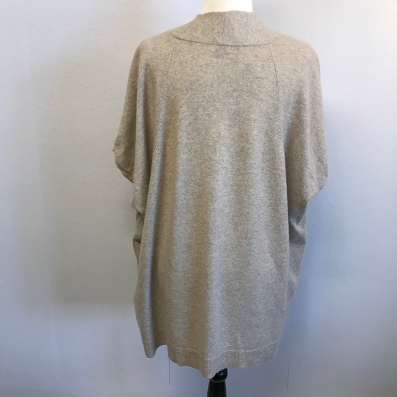 Vince Cashmere Oversized Poncho Sz L Beige S/S - Picture 4 of 7